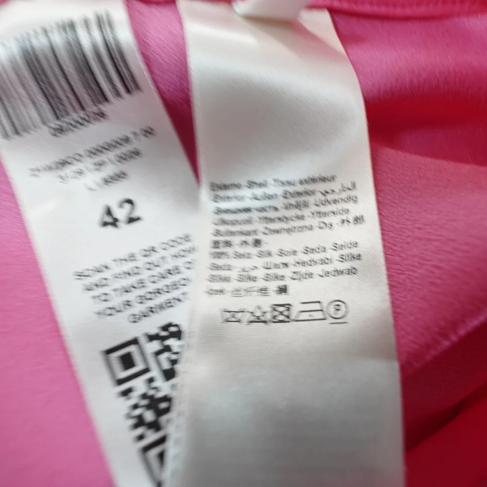 120% Wide Leg Pants Womens 42 M Pink Silk Crepe Elastic Waist Pull On Dress Pant